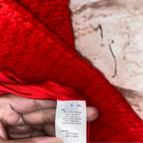 Thakoon Red Open Front Blazer Size 6 - Picture 7 of 7